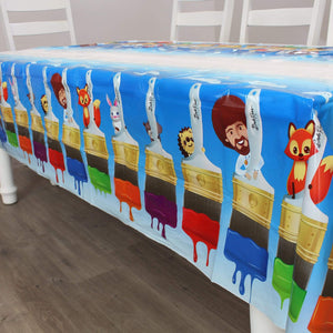 Bob Ross and Friends Plastic Table Cover - Prime PartyTable Covers