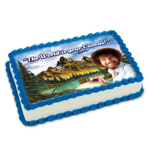 Bob Ross Classic "The World is your Canvas" Cake Sheet - Prime PartyCake Sheet