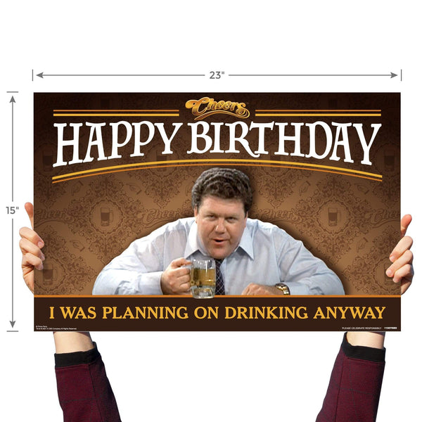 Cheers Happy Birthday, Yard Sign with Lawn Stakes - Prime PartyYard Signs