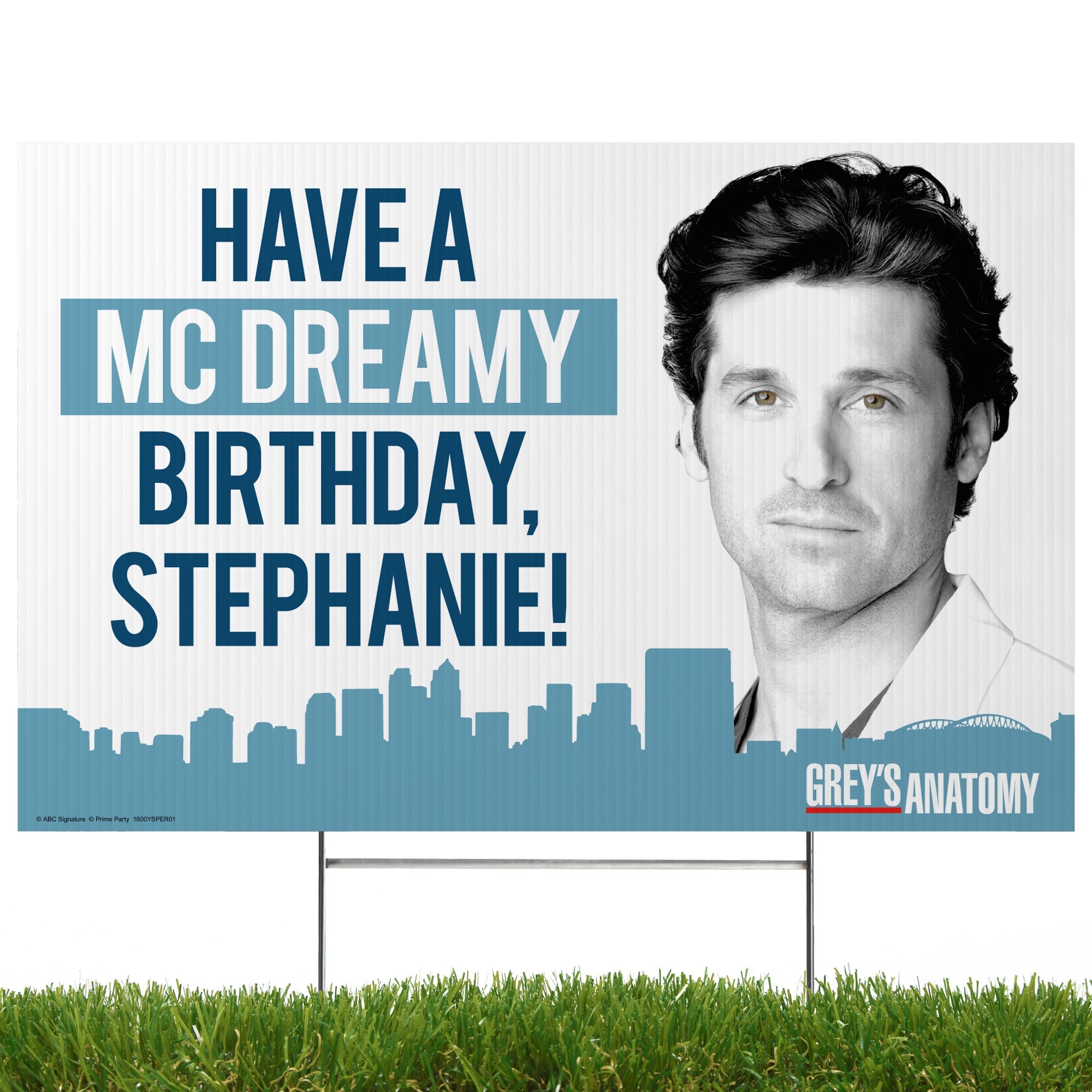 Grey's Anatomy – McDreamy, Personalized Yard Sign – Prime Party