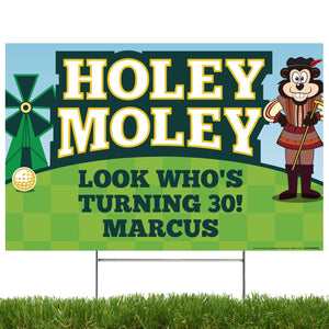 Holey Moley Mini Golf Personalized Yard Sign - Prime PartyYard Signs