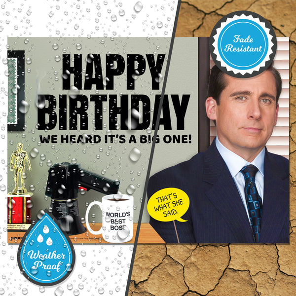Michael Scott Happy Birthday Yard Sign, The Office - Prime PartyYard Signs