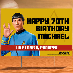 Mr. Spock Personalized Yard Sign, Star Trek Original Series - Prime PartyPersonalized Yard Signs