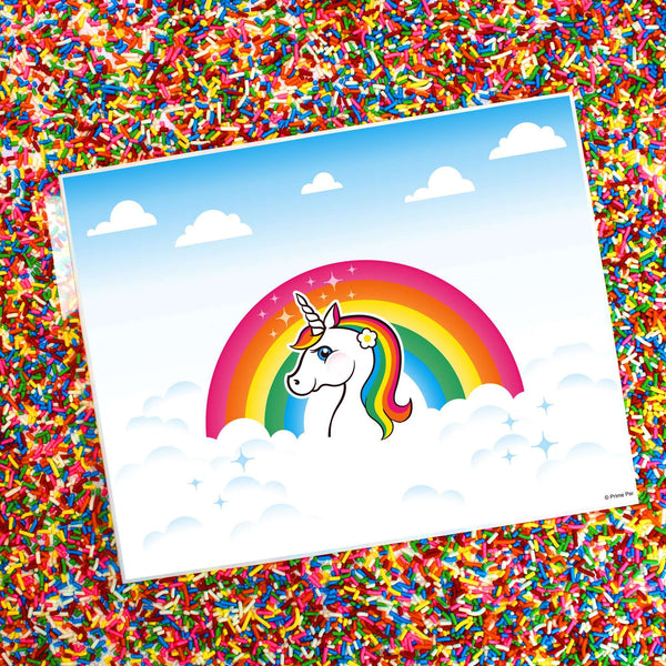 Rainbow Unicorn Icing Sheet Cake Decoration | Quarter Sheet Cake - Prime PartyIcing Sheet