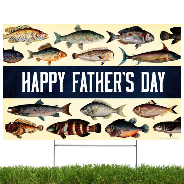 School Of Fish Father's Day Yard Sign - Prime PartyYard Signs
