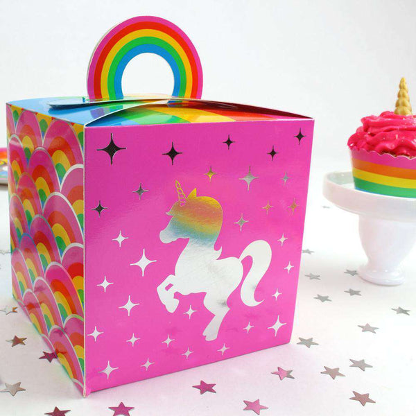 Silver Lining Rainbow Unicorn Favor Boxes (8 Pack) - Prime PartyFavor Boxes