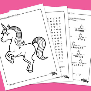 Silver Lining Unicorn Coloring Activity Sheets - Prime PartyGames & Activities
