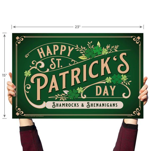 St. Patrick's Day, Shamrocks & Shenanigans Yard Sign - Prime PartyYard Signs