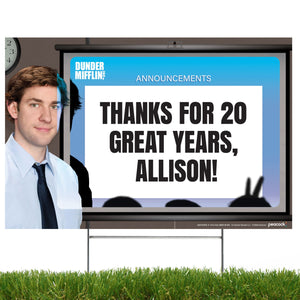 The Office Personalized Yard Sign with Jim Halpert - Prime PartyYard Signs