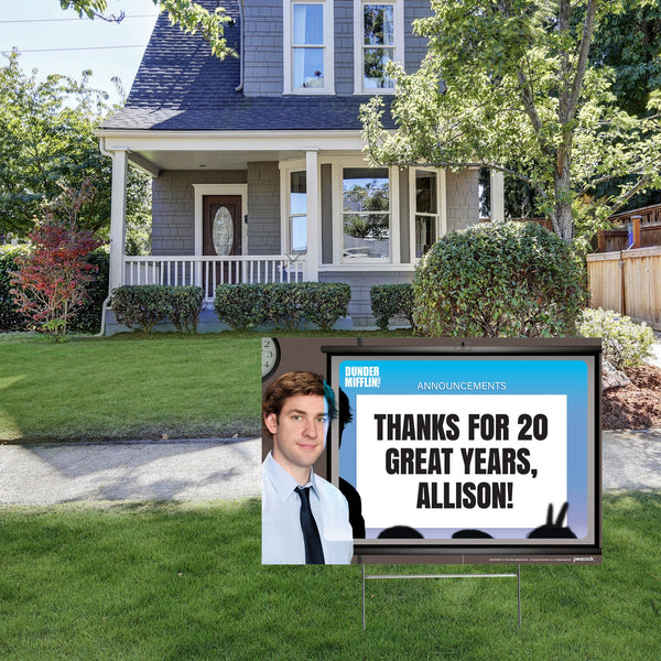The Office Personalized Yard Sign with Jim Halpert - Prime PartyYard Signs