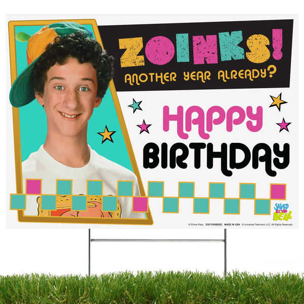 ZOINKS! Happy Birthday Yard Sign, Saved By the Bell, Screech - Prime PartyYard Signs